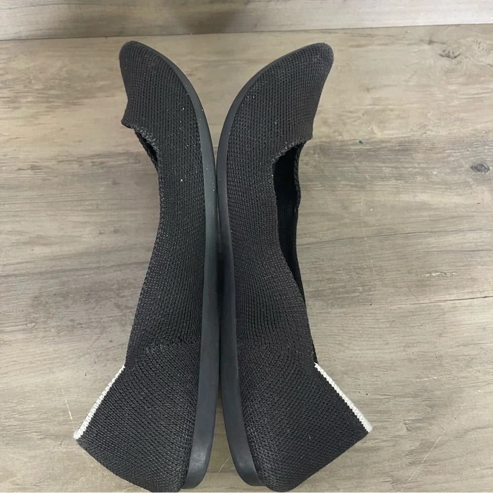Rothys Womens 7 Black Knit The‎ Point Ballet Flats Slip On Shoes Classic Office